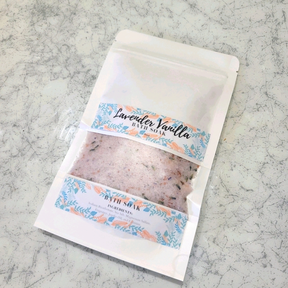 Bath Soak 6oz Salts Lavender Vanilla